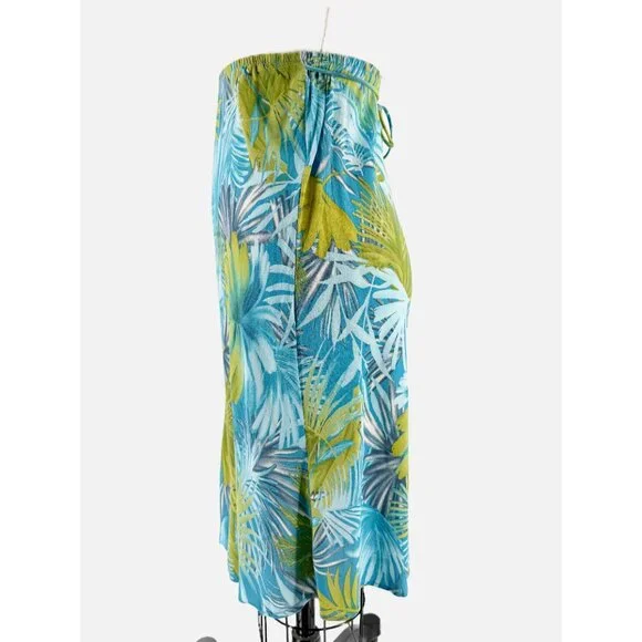CLIO Petites Vtg 90s Palm Leaf Print Slip Skirt PM - Picture 8 of 13